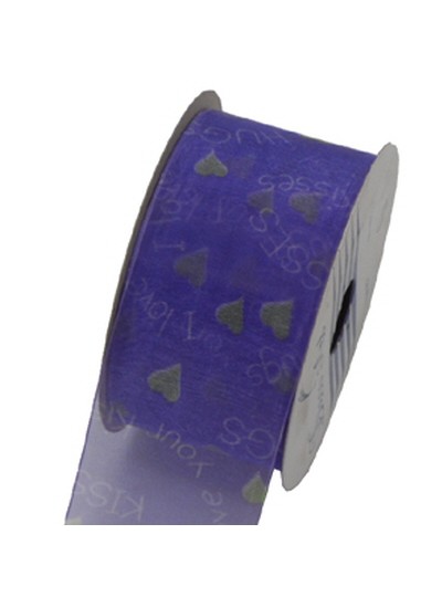 하트오간디리본5cm(보라)