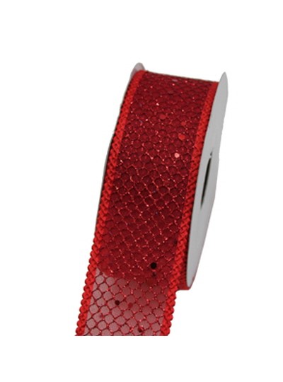 그물리본3.2cm(빨강)