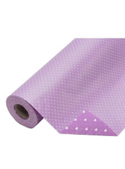 종이롤양면땡땡이포장지(연보라)30yd