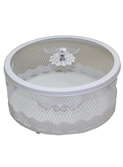 레이스철재화기바구니大(원형)스티로폼포함