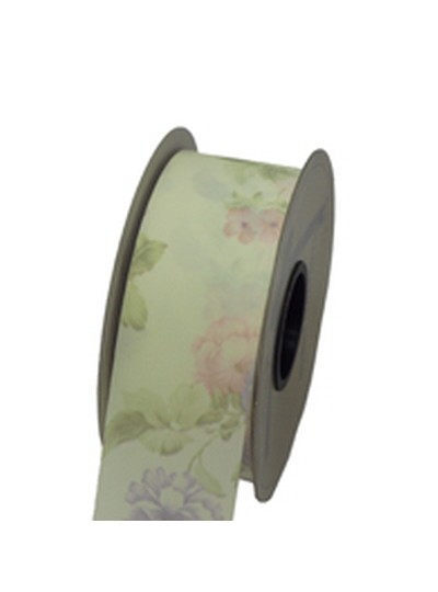 꽃공단리본(아이보리)4.5cm