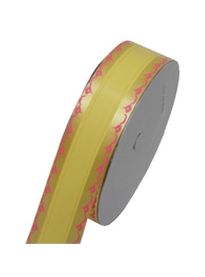 무늬수지리본3cm(노랑)10개