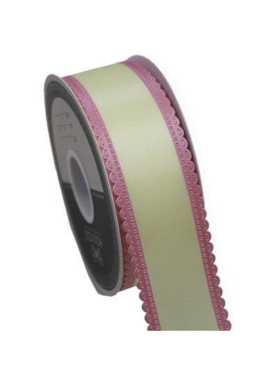 컴)투톤엠보공단리본4.5cm(미색/핑크)