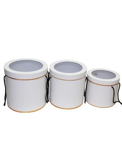 원형박스끈투명창3p(화이트)