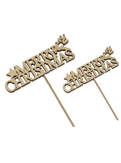 크리스마스우드장식픽소(골드)8개