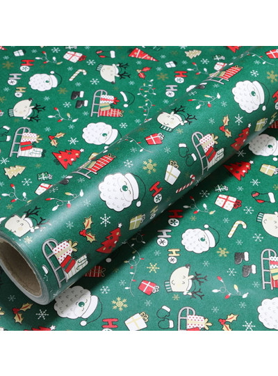 크리스마스종이롤 호호산타(그린)20M