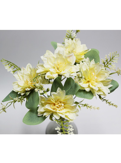 파스텔다알리아부쉬 조화(5줄기)노랑