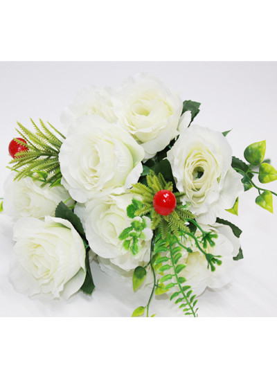 열매장미부쉬조화(크림)12줄기