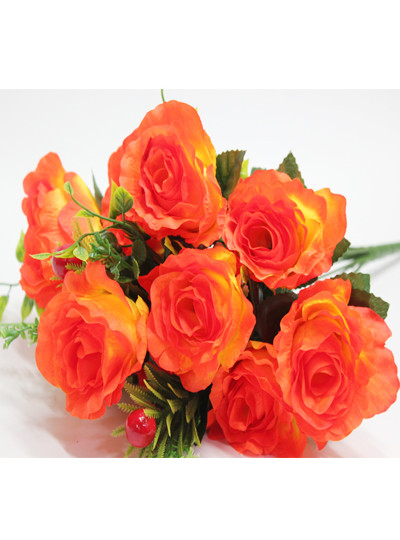 열매장미부쉬조화(오렌지)12줄기