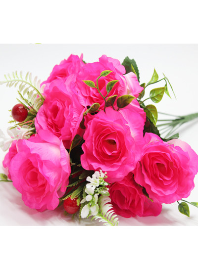 열매장미부쉬조화(핫핑크)12줄기