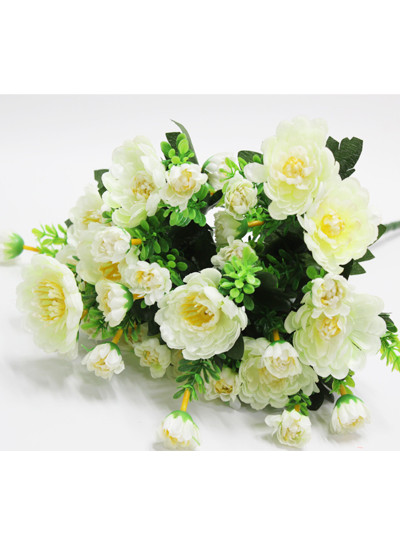 뉴미니국화 조화(크림)12줄기