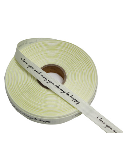 레터링 골직리본1.5cm(love,happy)크림50yd