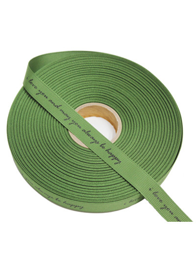 레터링 골직리본1.5cm(love,happy)카키50yd