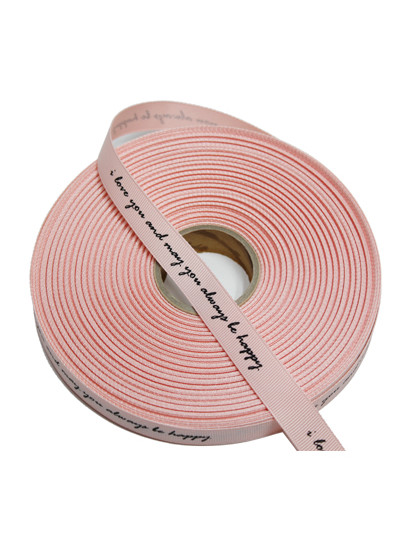 레터링 골직리본1.5cm(love,happy)벚꽃50yd