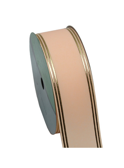 레인공단리본무광(살구/금색)40yd