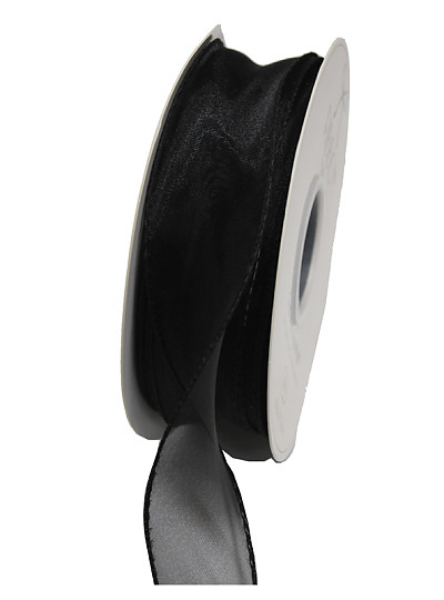 실루엣오간디 리본4cm(블랙)50yd